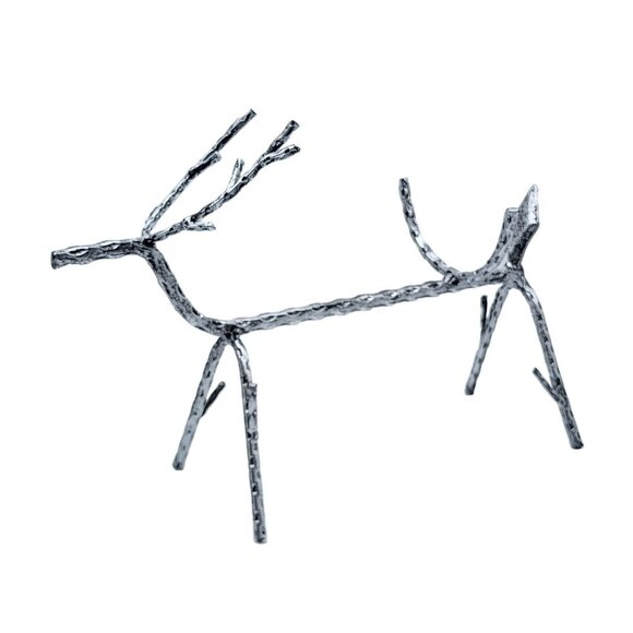 Handcrafted Metal Reindeer Wine‎ Bottle Holder 8x12x4.5in - Picture 1 of 10